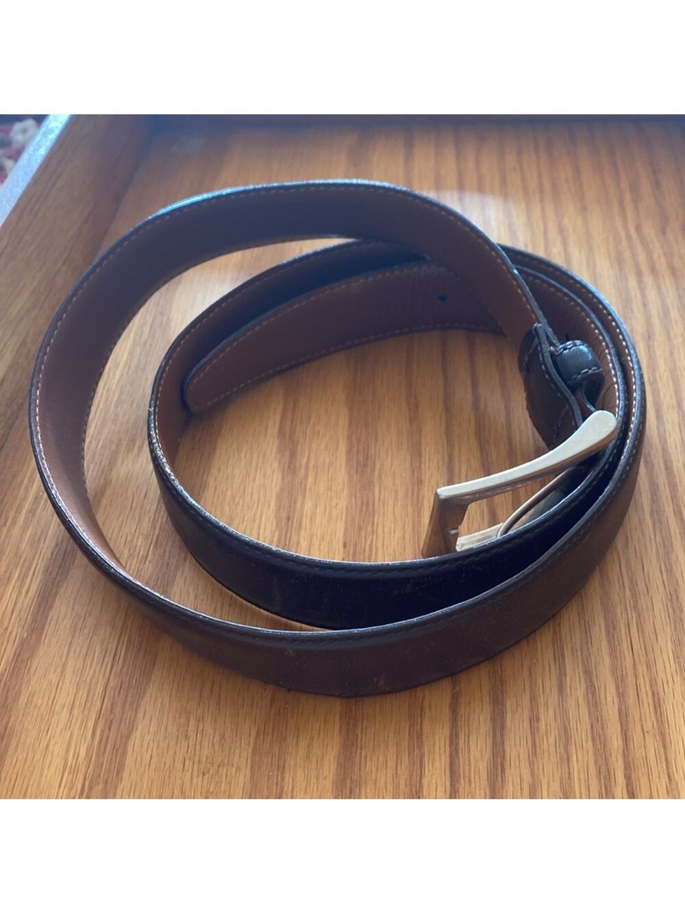 Brooks Brothers 346 men’s size 38 Italian brown genuine leather belt